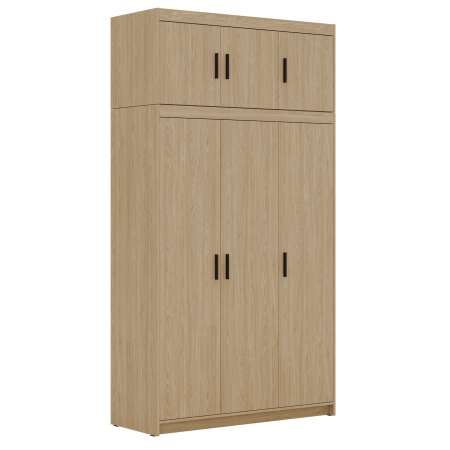 Szafa z nadstawką trzydrzwiowa 133 cm uchylna TRINO dąb olejowany